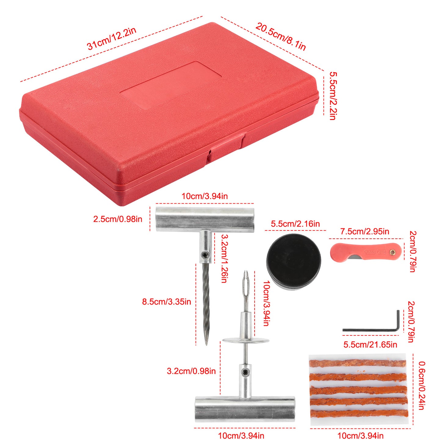 57-Piece Tire Repair Kit for Cars and Trucks