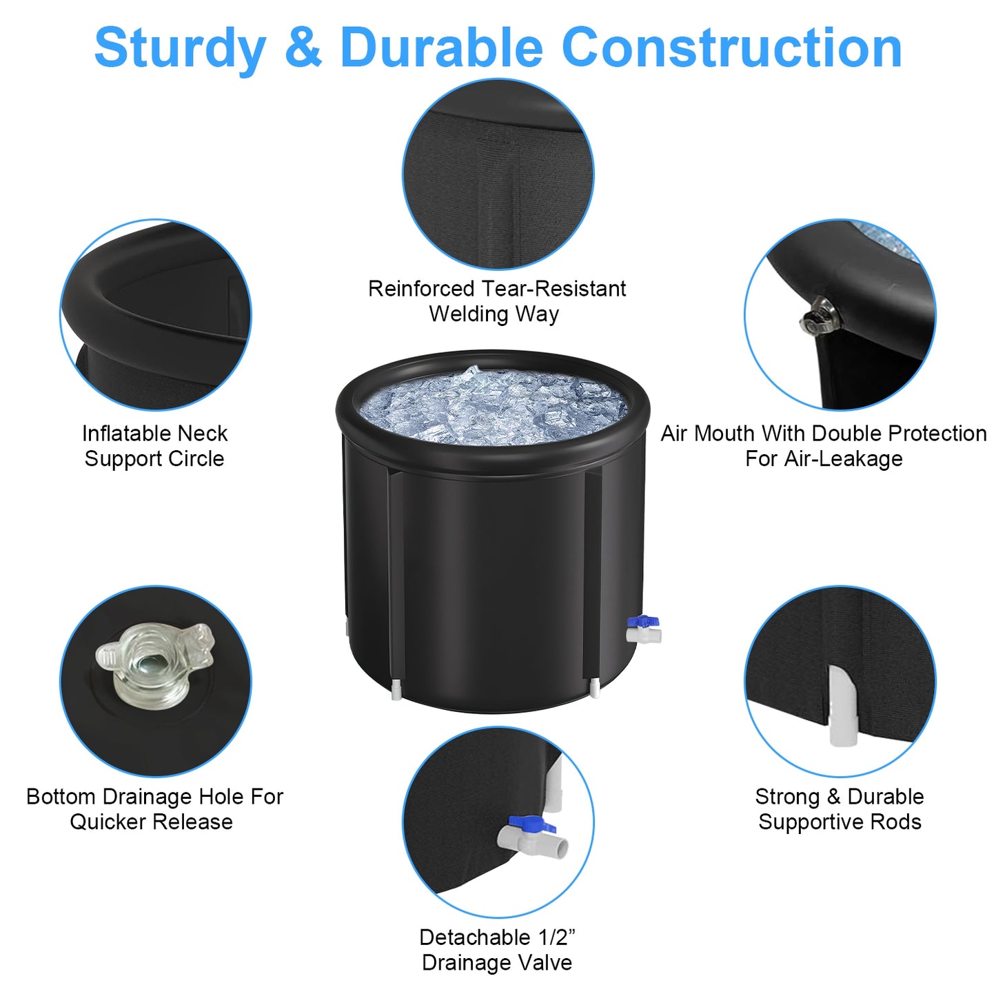 Ice Bath Tub 97 Gallon with Cover for Cold Water Therapy