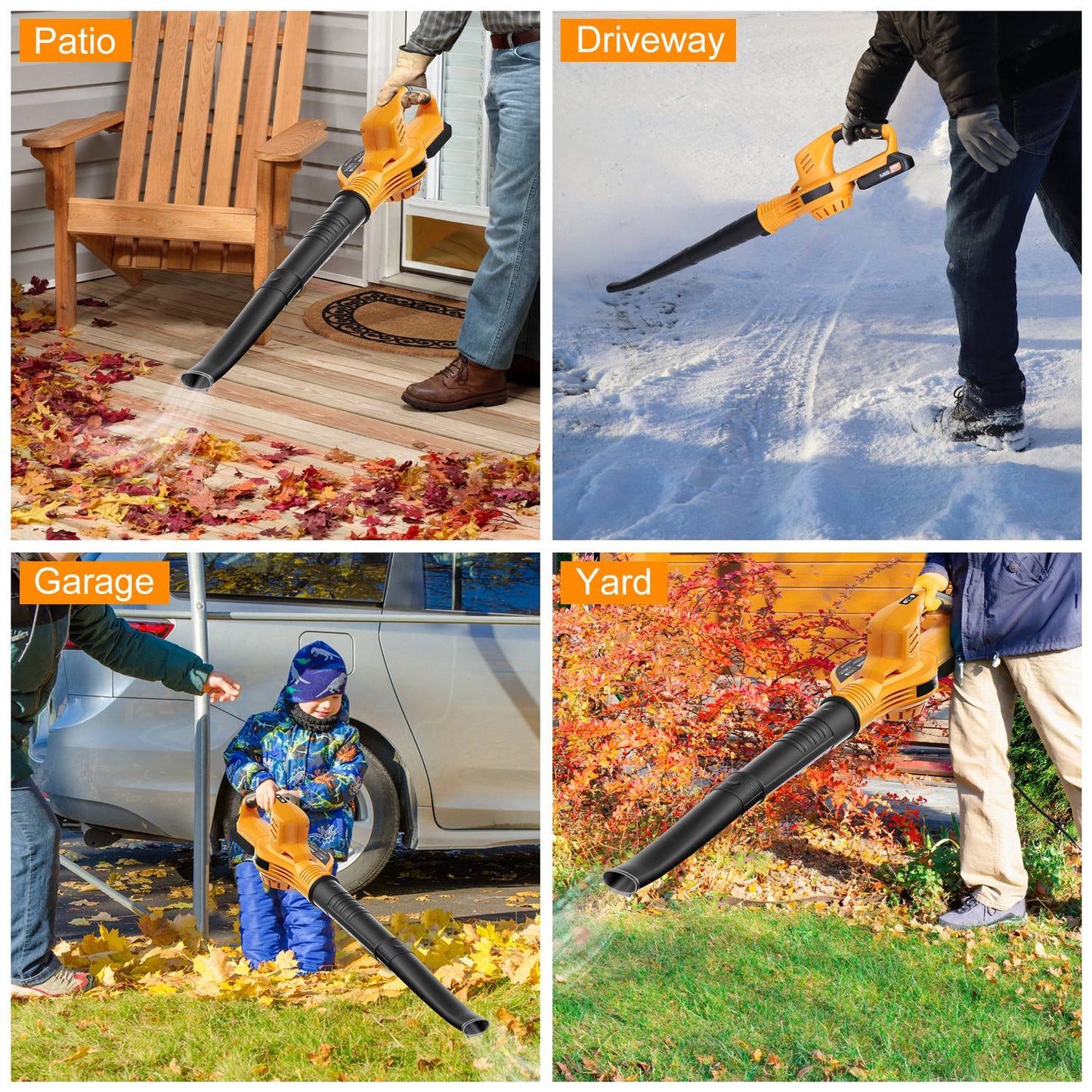 Cordless Leaf Blower 124MPH with 2 Batteries & Charger