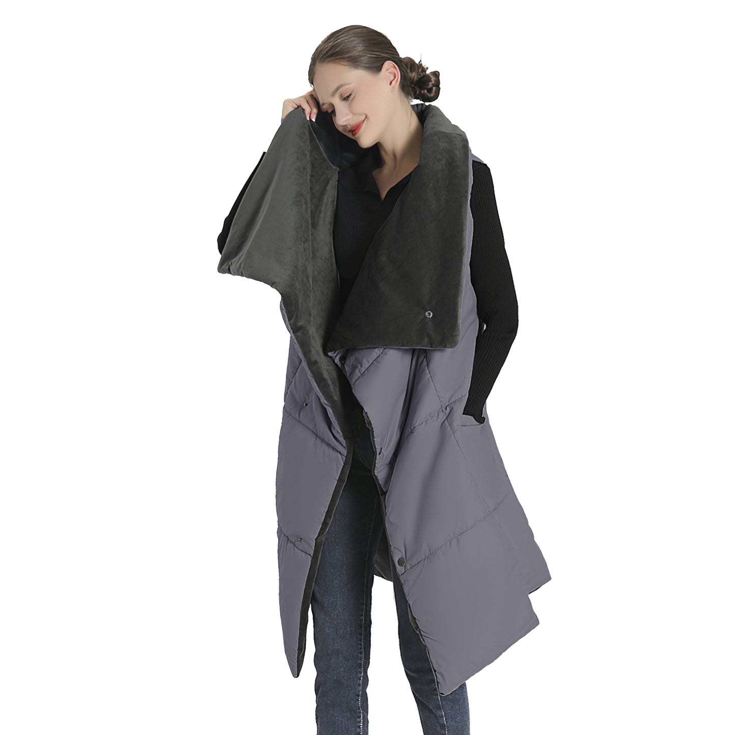 USB Heated Blanket Shawl with 6 Zones & 3 Heat Settings