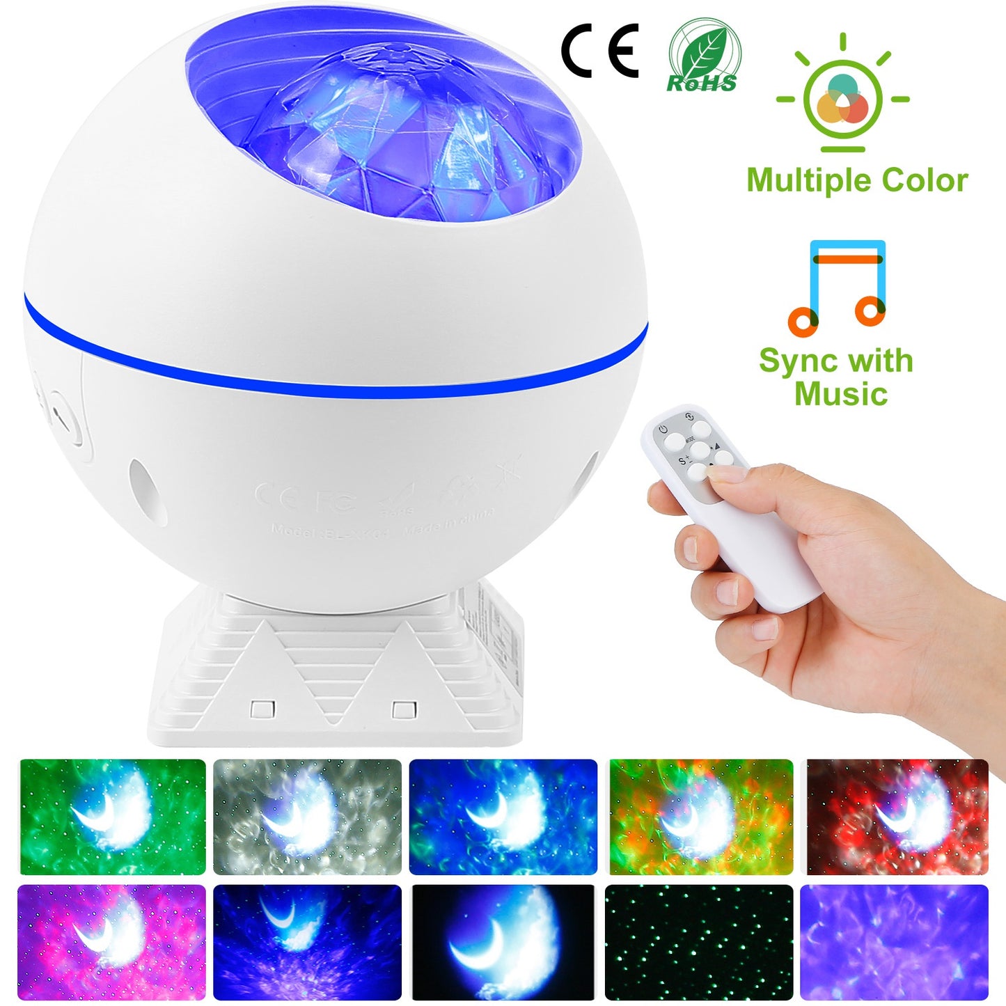 LED Star Projector Night Light with Remote Control