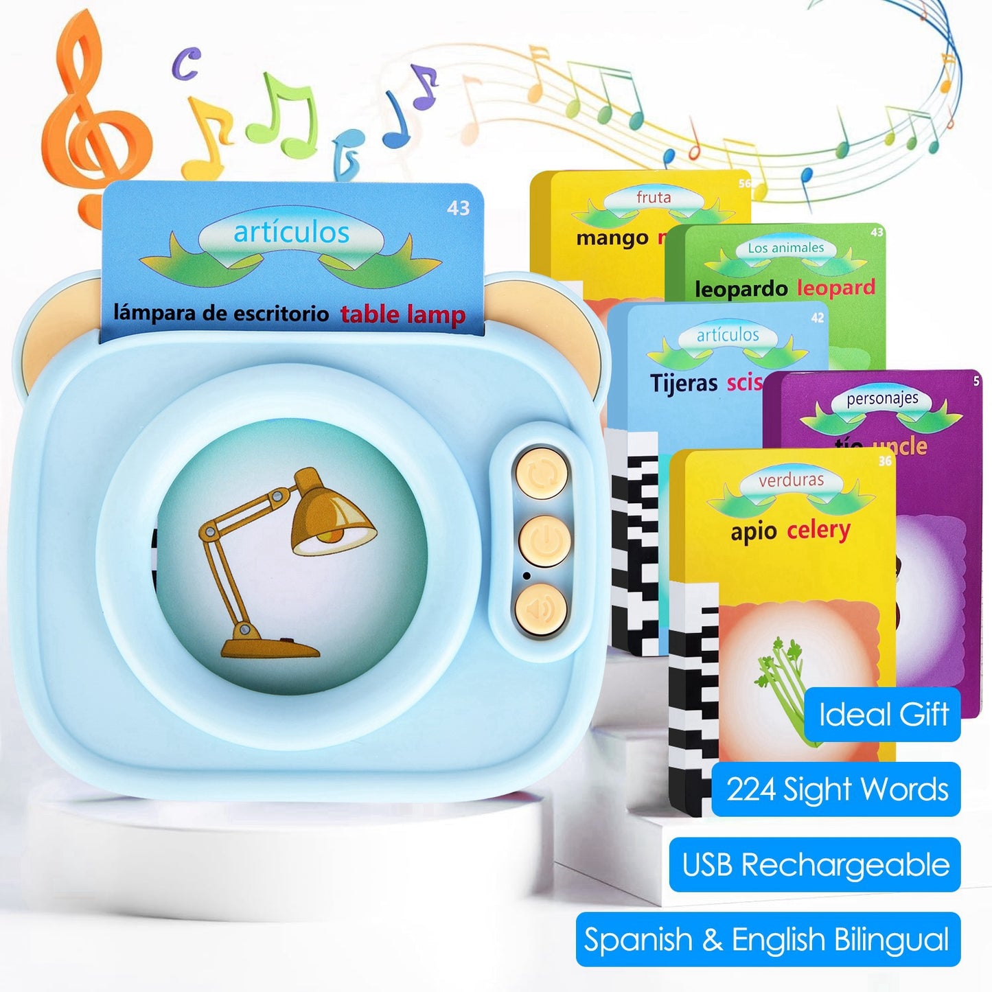 Bilingual Talking Flash Cards - Spanish & English Learning Toy