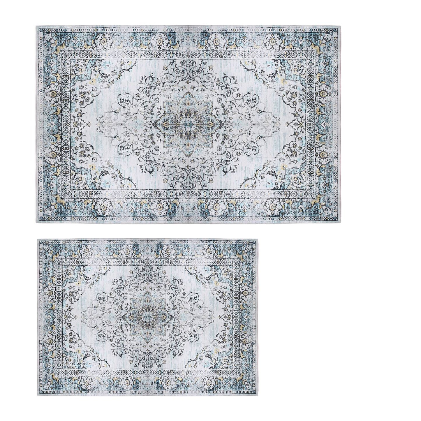 Vintage Area Rug 6x9 FT Non-Slip Washable Soft Faux Cashmere
