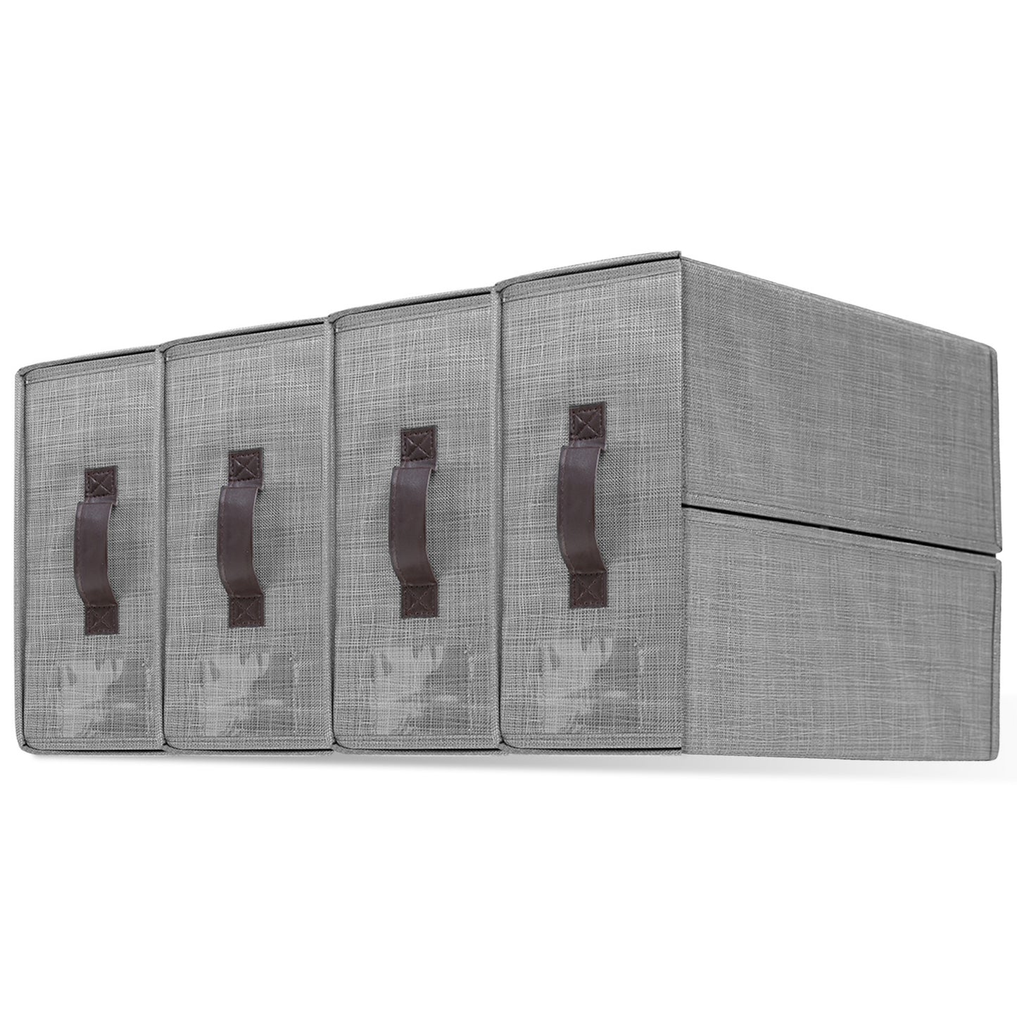 Bed Sheet Storage Organizers Set of 4 with Handles & Labels