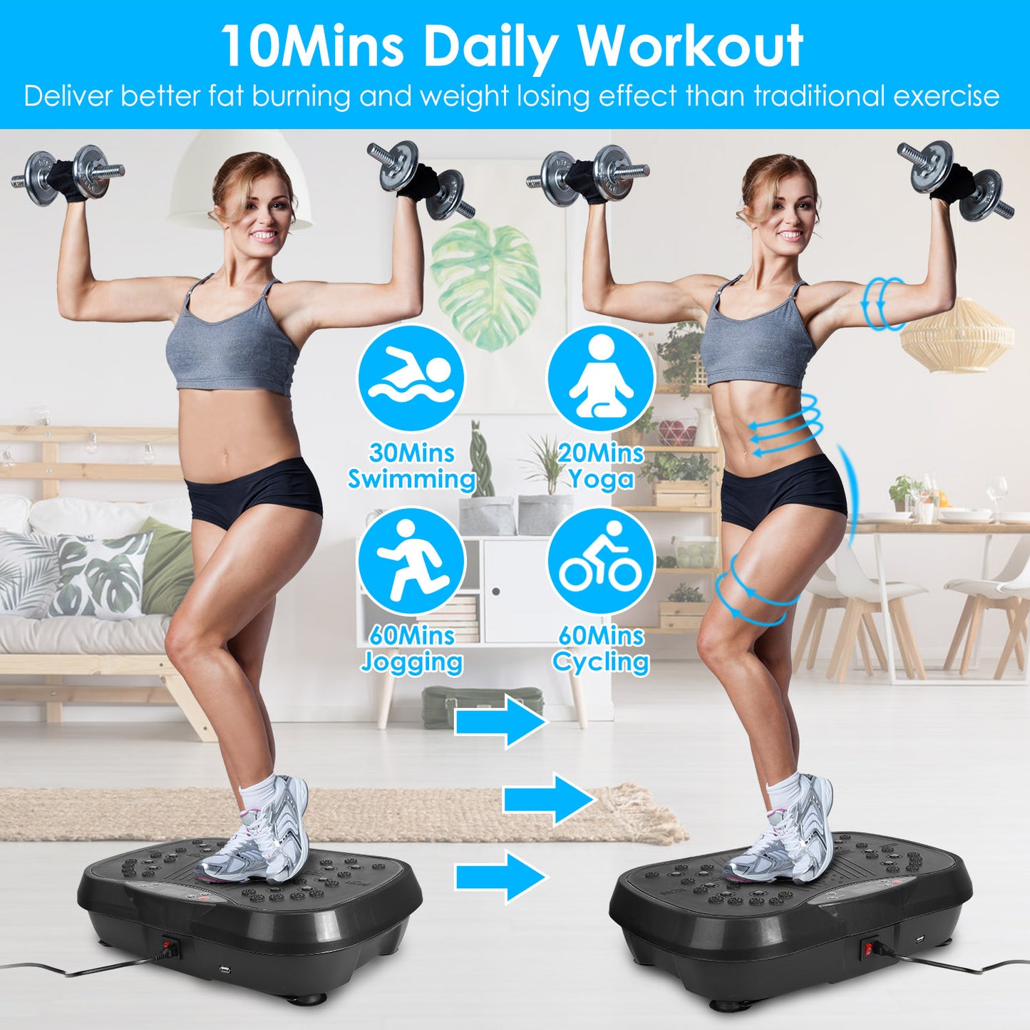 Vibration Plate Exercise Machine with 120 Speed Levels