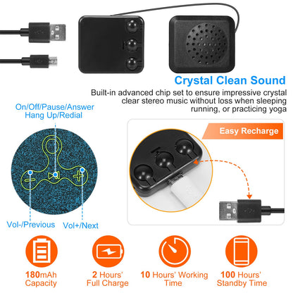 Wireless Sleep Headphones Headband with Bluetooth Speakers