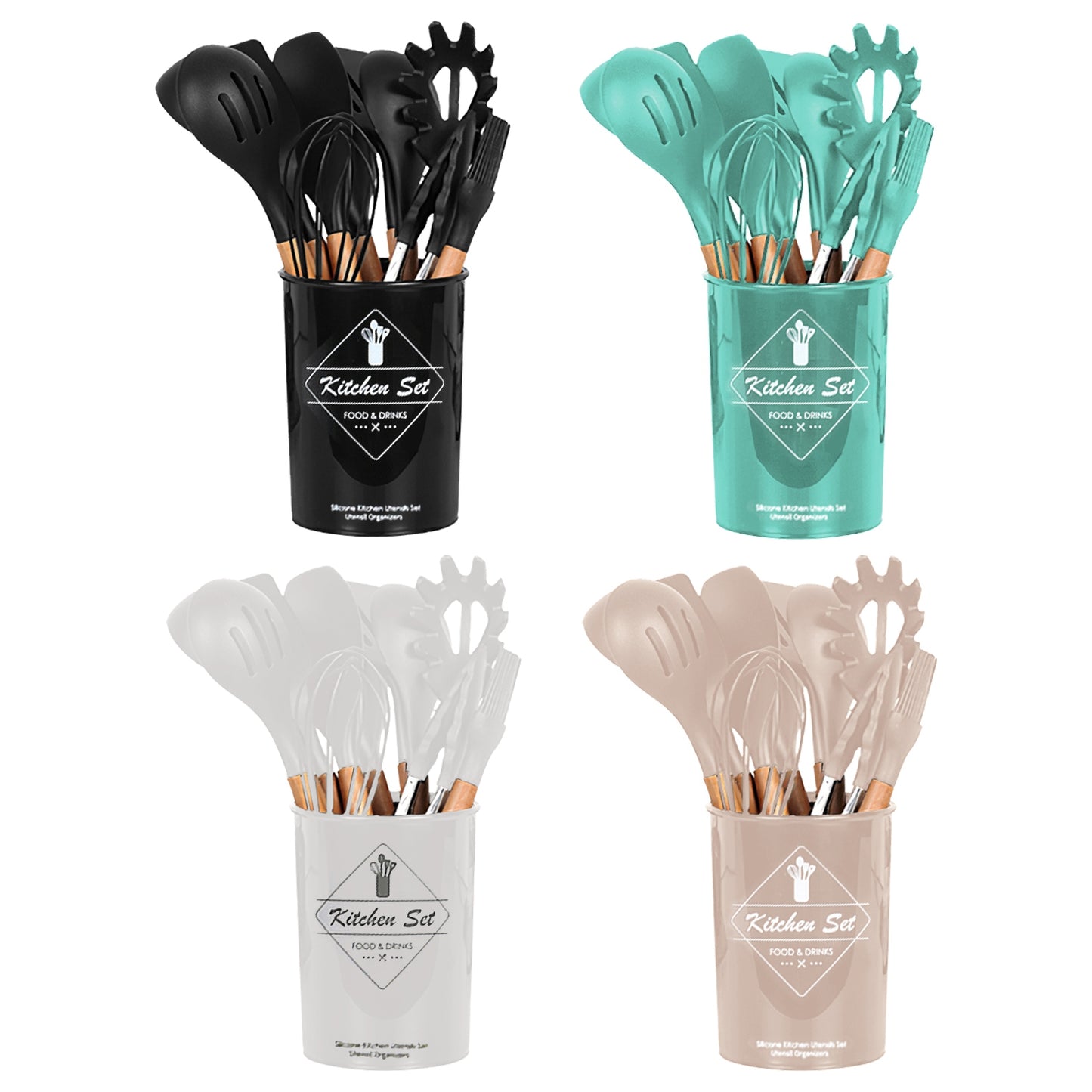 Kitchen Cooking Utensils Set - 35 Piece Silicone & Steel