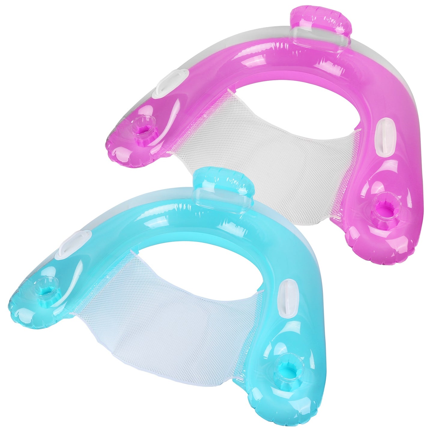 Inflatable Pool Float Chair with Cup Holders - 2 Pack