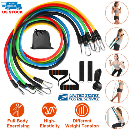 Resistance Bands Set 11-Piece with Door Anchor and Handles
