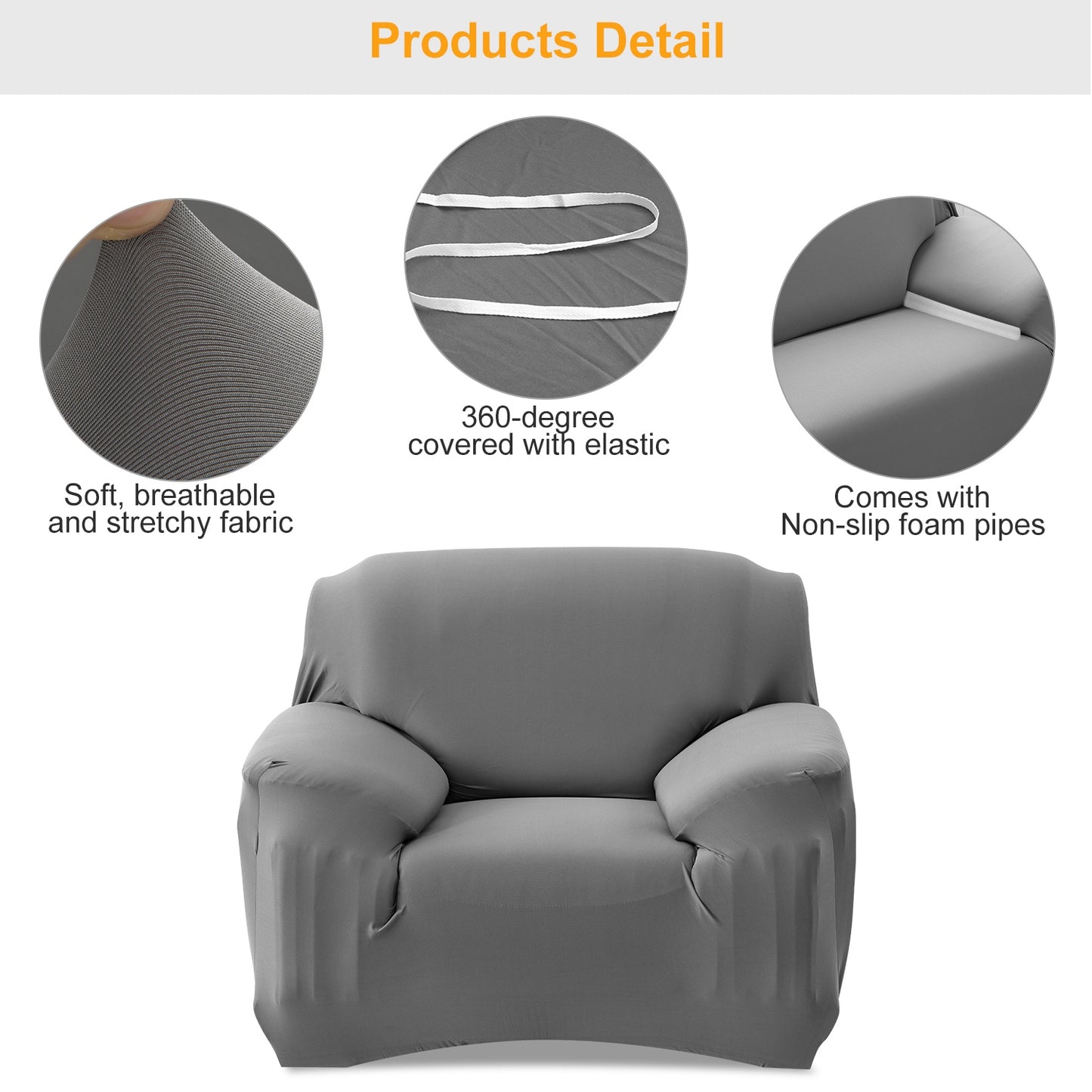 Stretch Sofa Slipcover with Anti-Slip Foam Strips