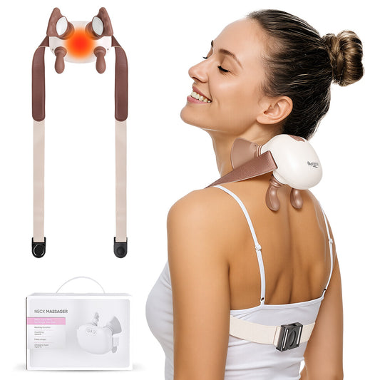 Cordless Neck Massager with Heat & Shiatsu Deep Tissue Kneading