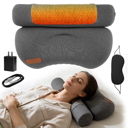 Heated Memory Foam Neck Pillow with 3-Level Heat Therapy