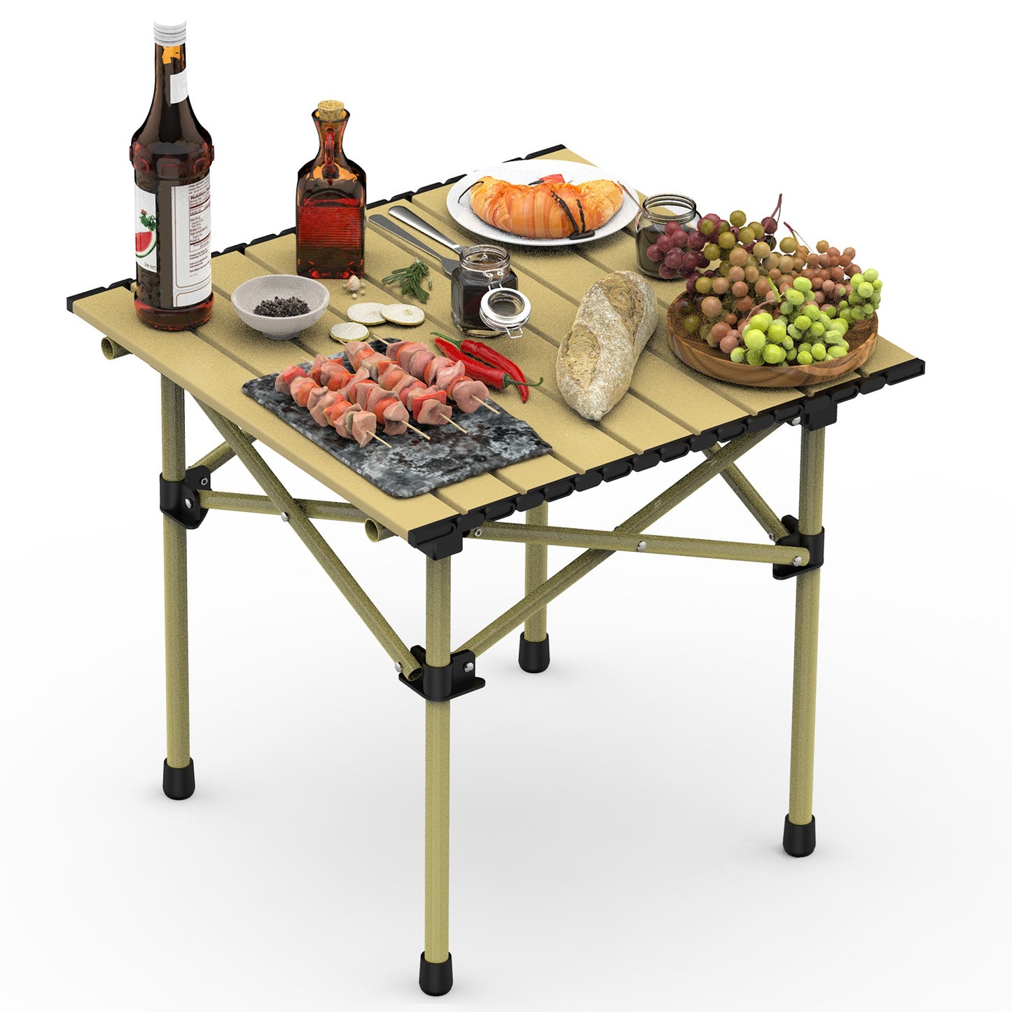 Folding Camping Table with Carry Bag - Lightweight Carbon Steel