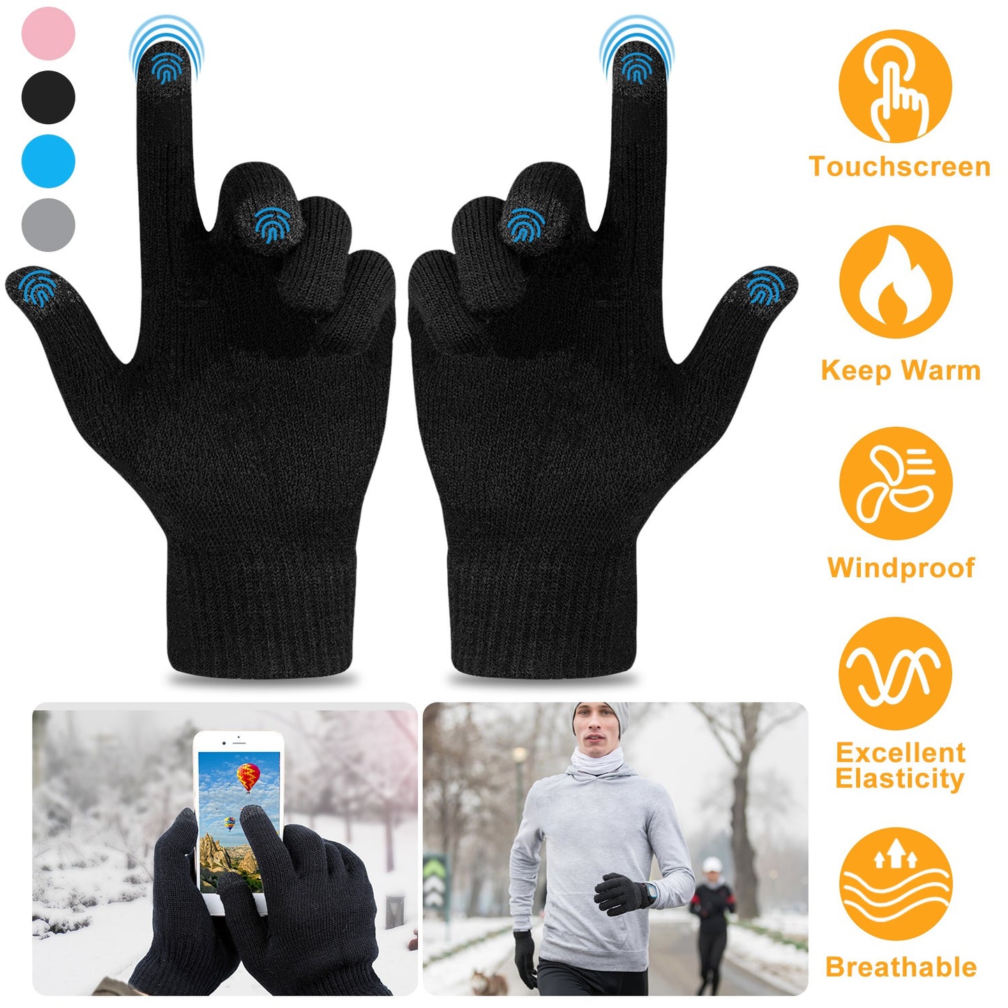Unisex Winter Knit Gloves