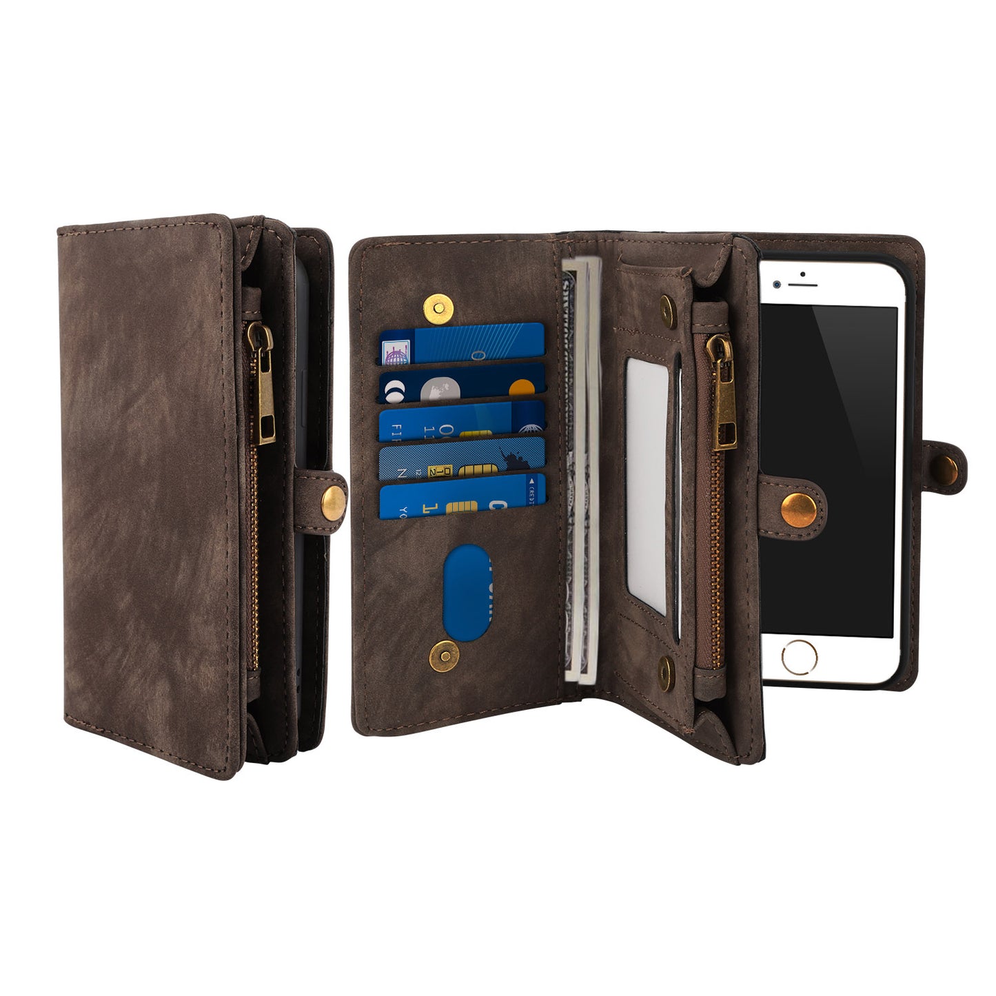 iPhone 6 Plus Wallet Case with Detachable Magnetic Cover