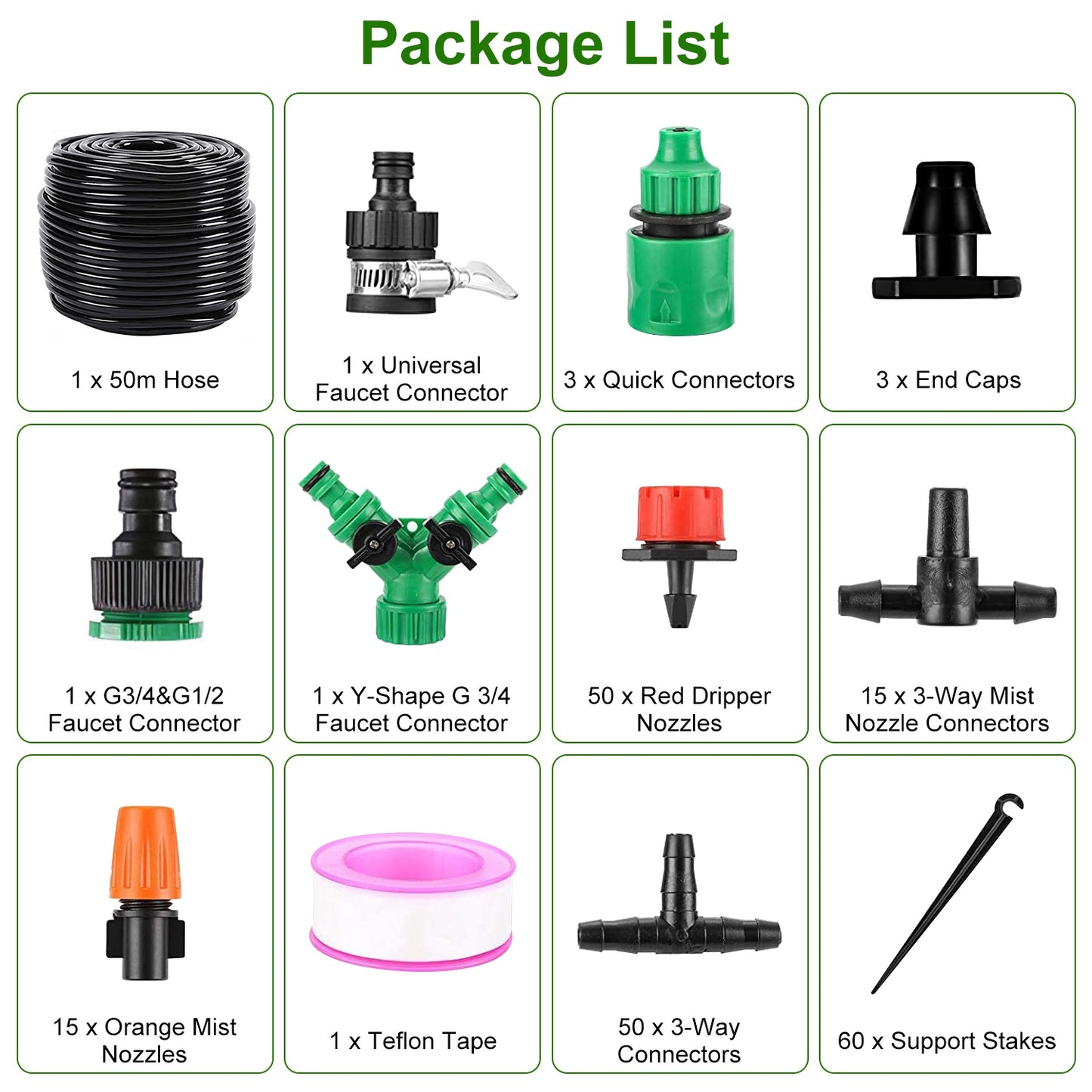 Drip Irrigation Kit 164FT Automatic Garden Watering System