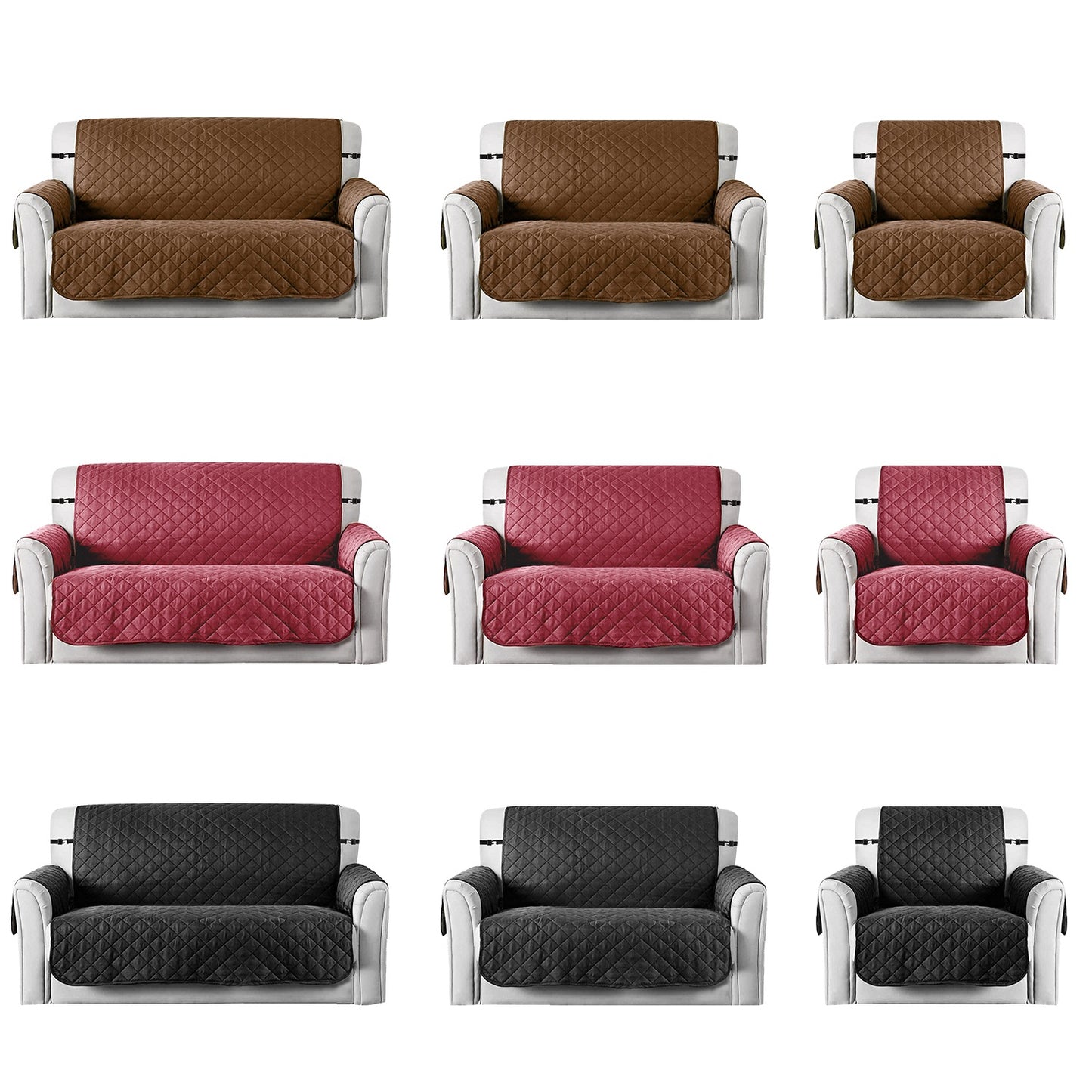 Reversible Sofa Cover with Elastic Straps - Water-Resistant