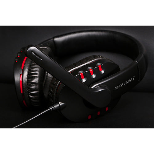 Dynamic Stereo Headphones with Adjustable Mic - Red