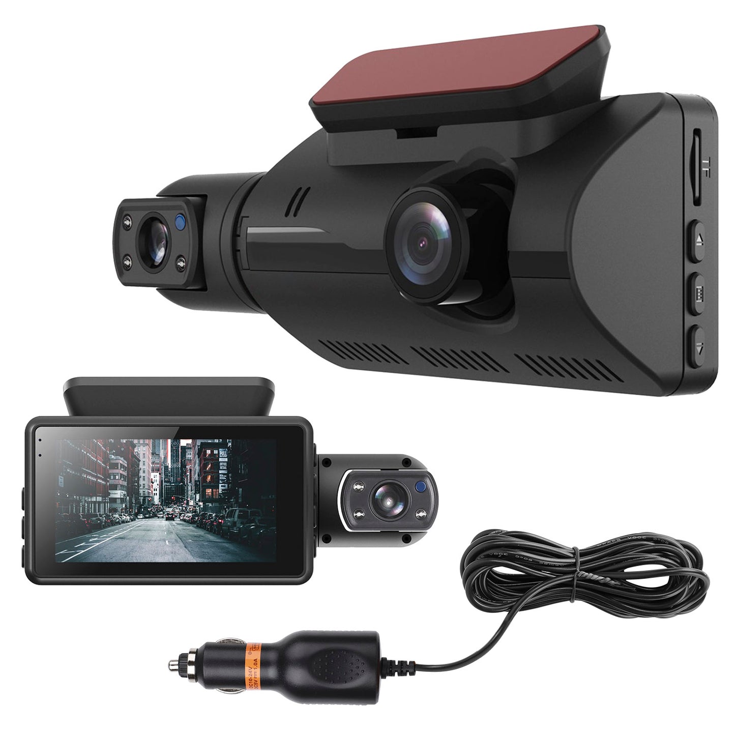 Dual Lens Dash Cam 720P Front & Interior Night Vision Camera