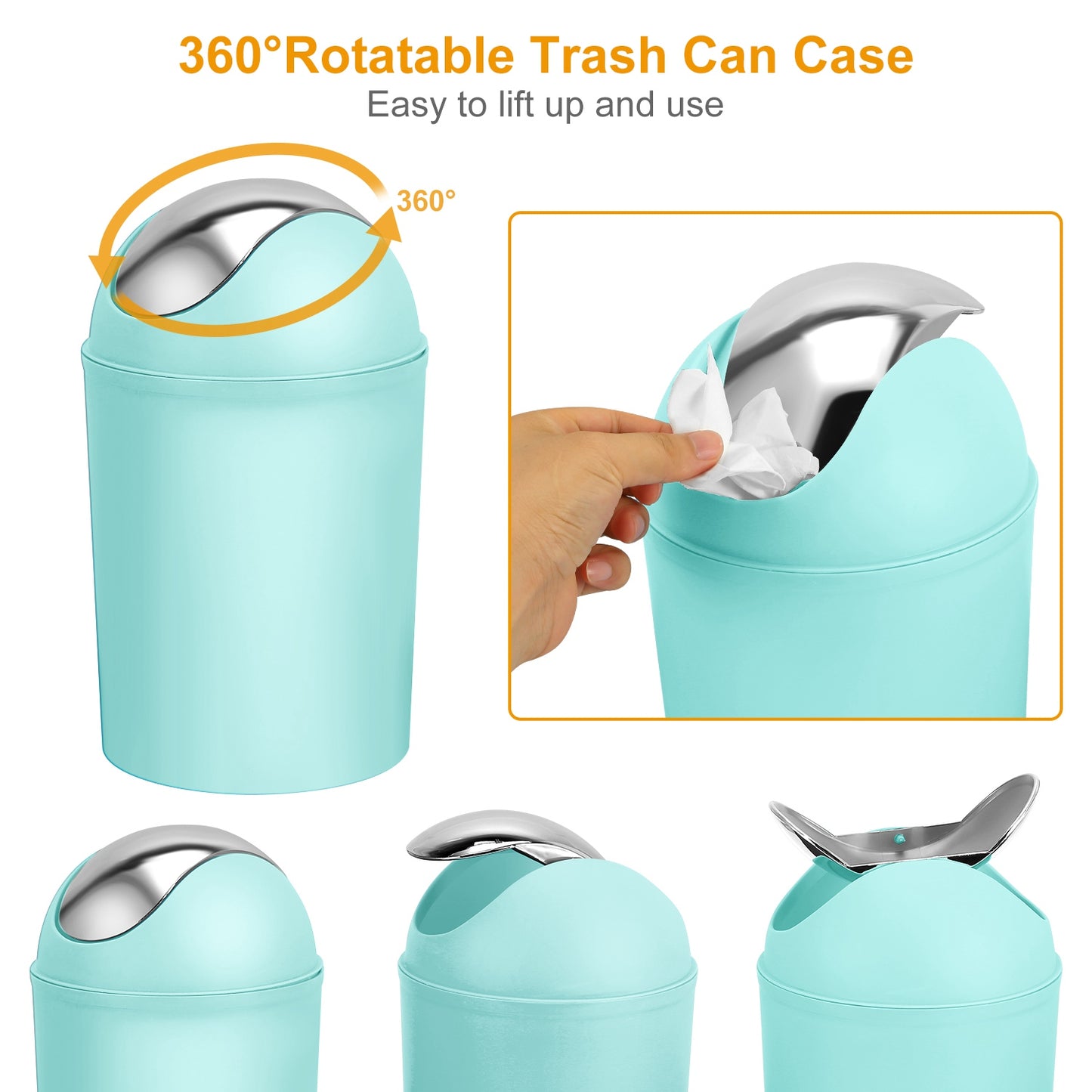 6-Piece Bathroom Accessories Set with Soap Dispenser & Brush