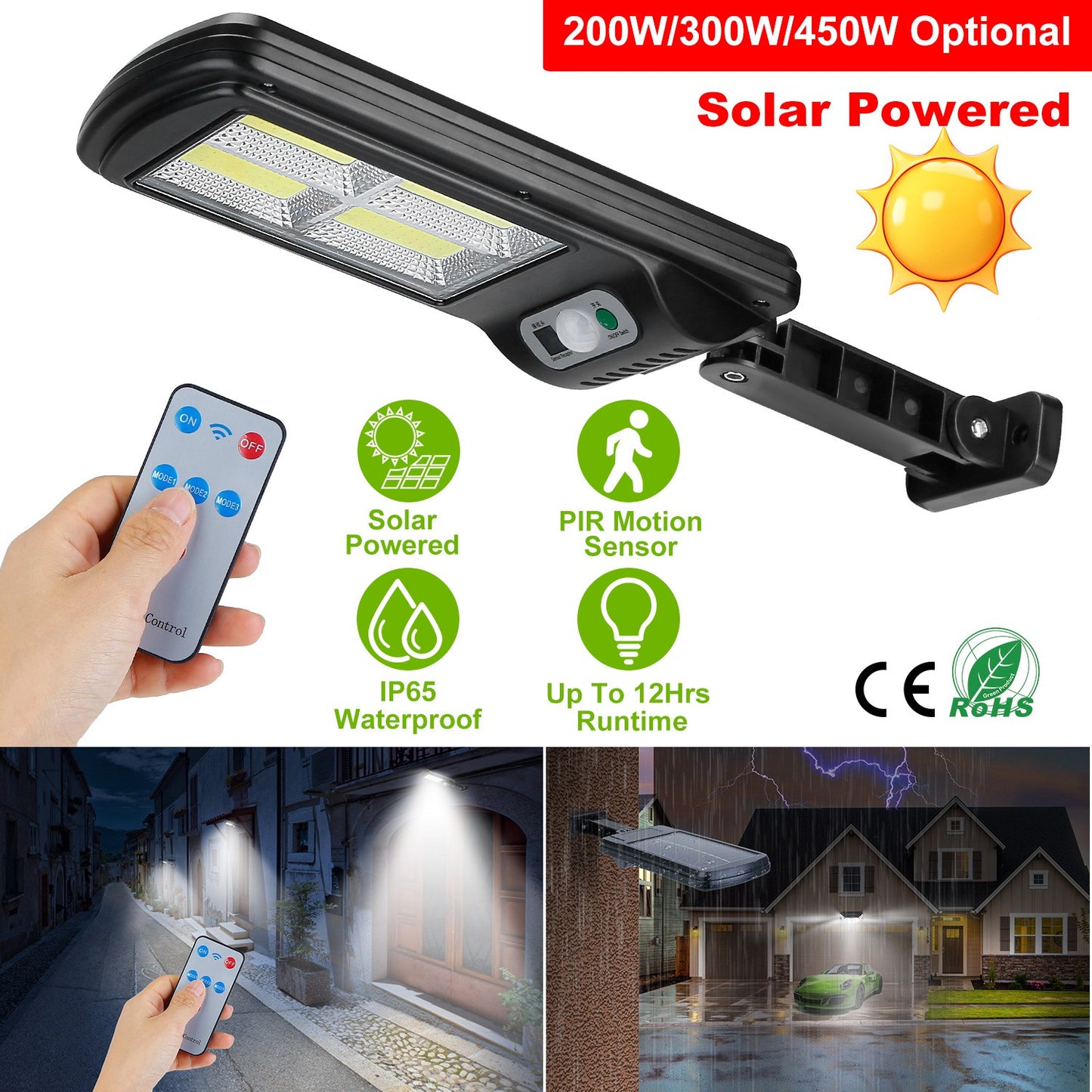 Solar Motion Sensor Wall Light 120 LED Outdoor Waterproof