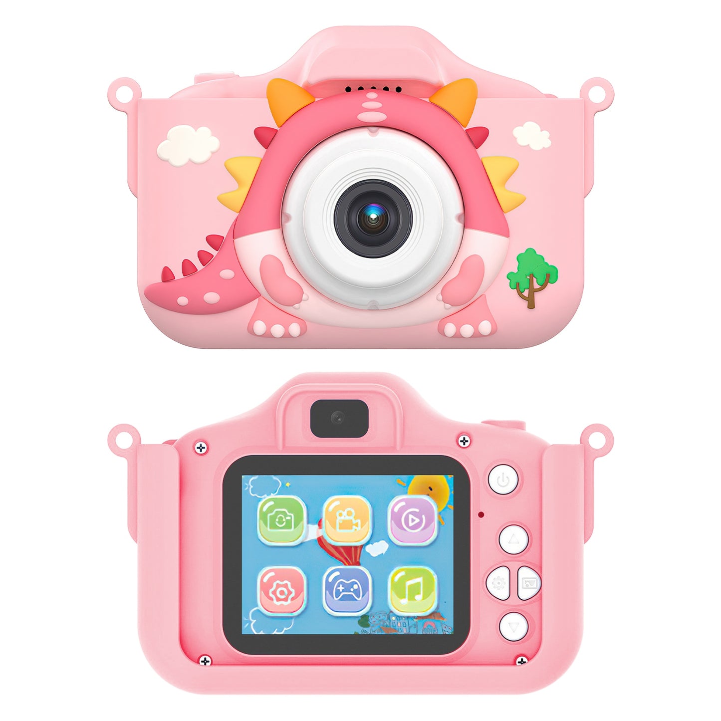 Kids Selfie Camera 48MP 1080P HD with Dinosaur Case