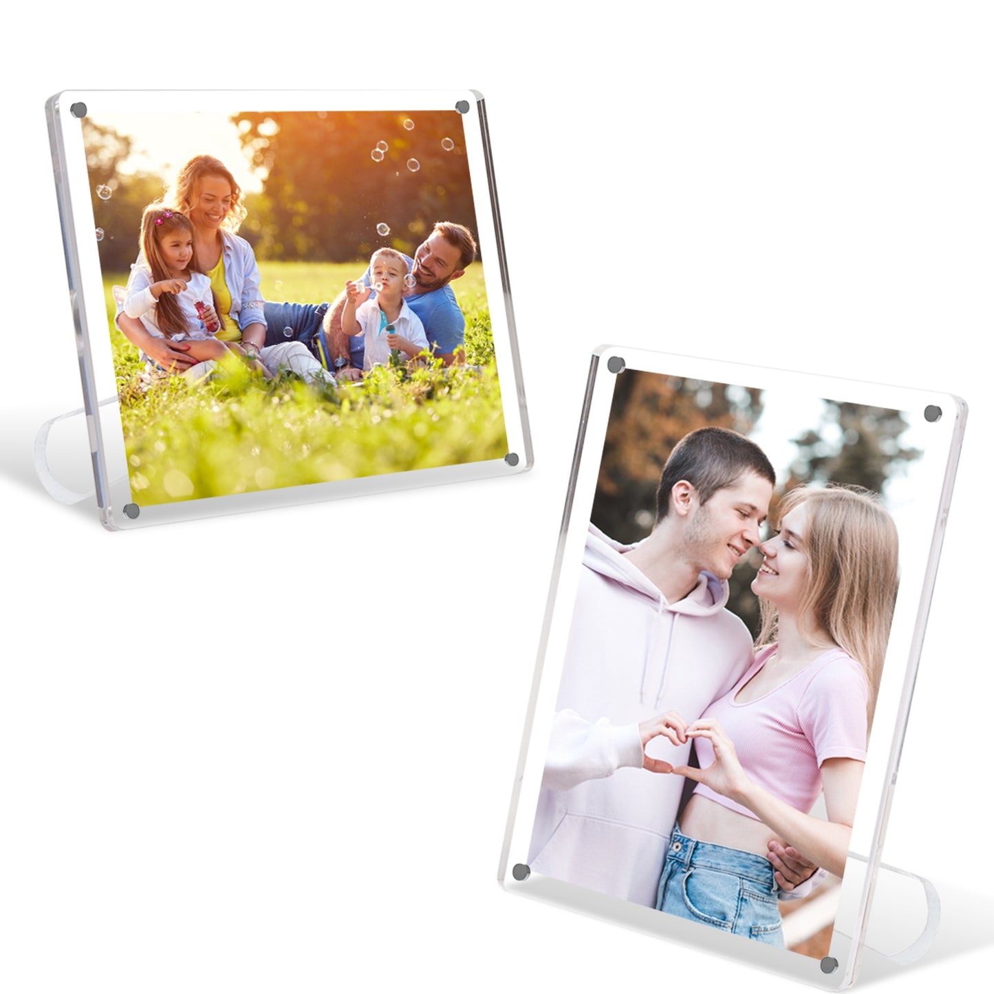 Acrylic Photo Frames 5x7 Inch - Set of 4 Magnetic Frameless