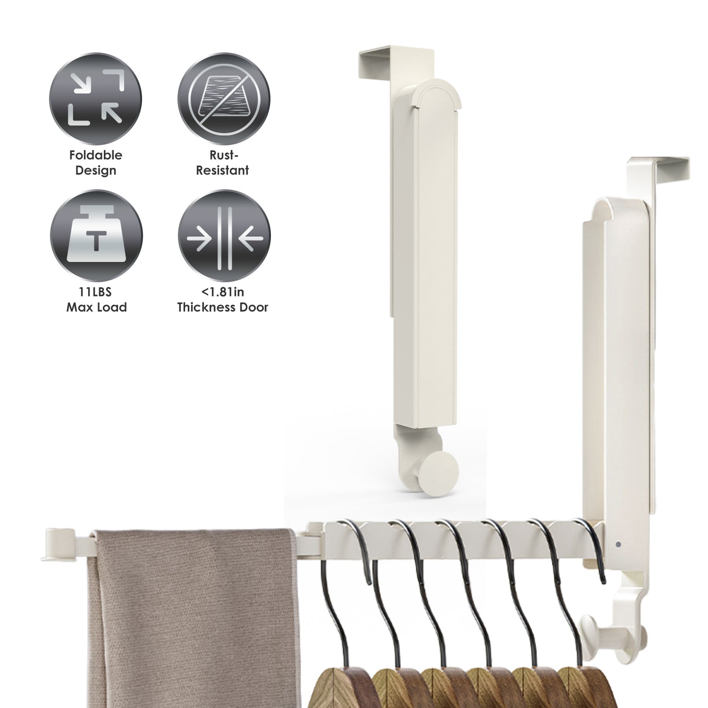 Over The Door Hanger Hooks - Foldable Drying Rack 2-Pack