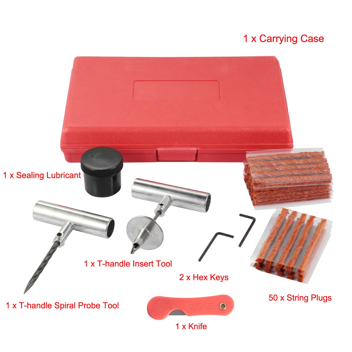 57-Piece Tire Repair Kit for Cars and Trucks