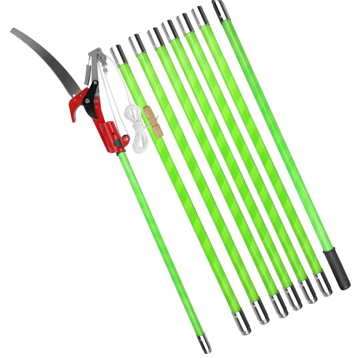 Extendable Manual Pole Saw 8-15ft Tree Pruner with Saw Blade