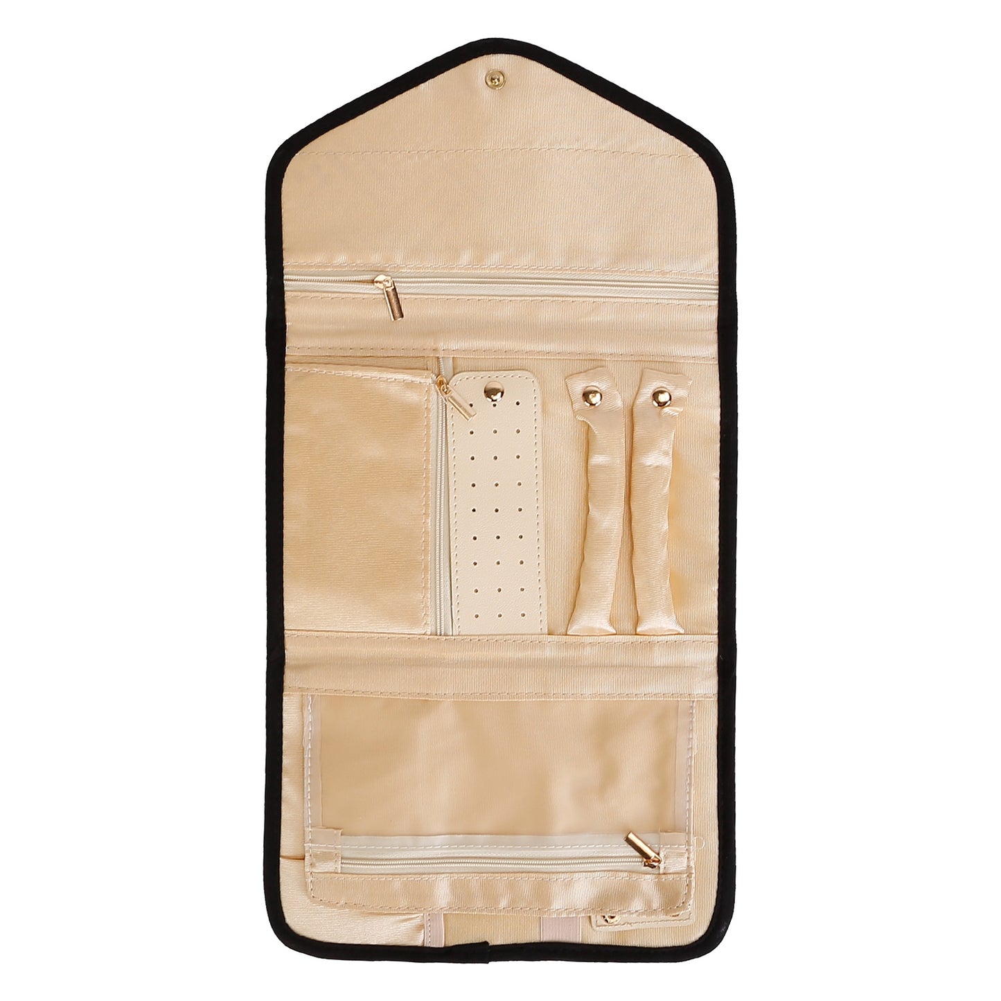 Travel Jewelry Organizer Case - Foldable Roll Storage Bag