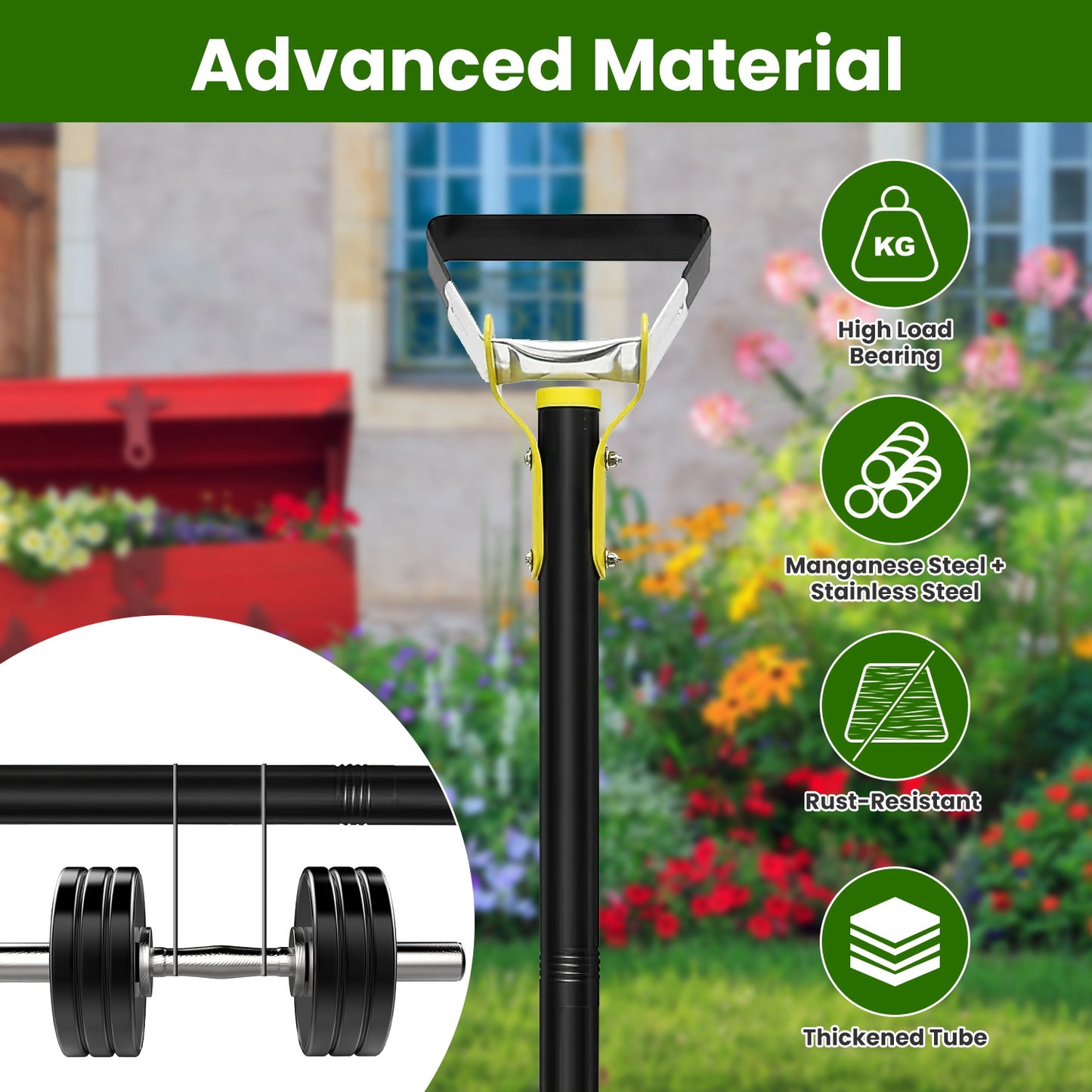 Adjustable Stirrup Hoe 46" Push-Pull Garden Weeder Tool