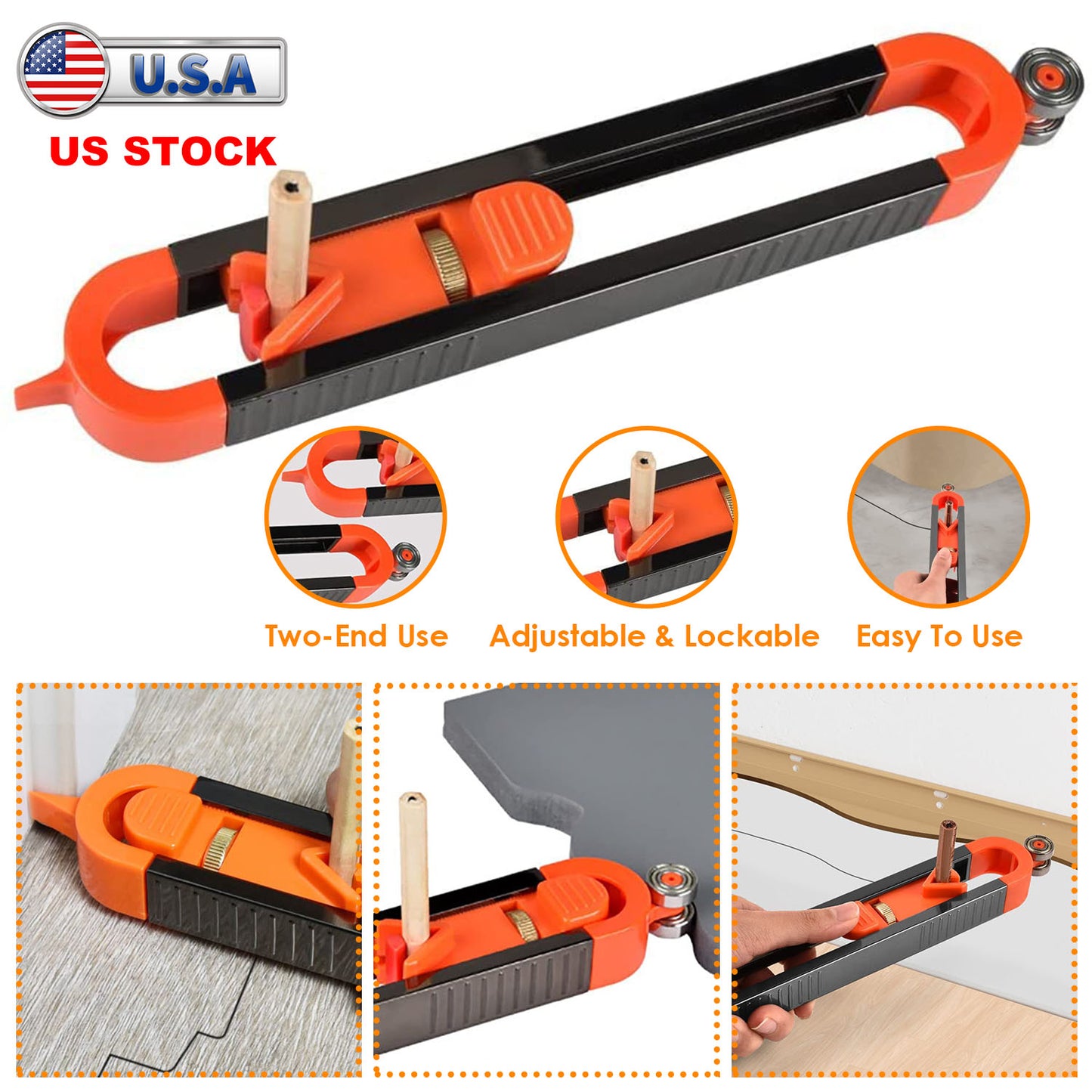 Contour Gauge with Lock for Precise Shape Duplication