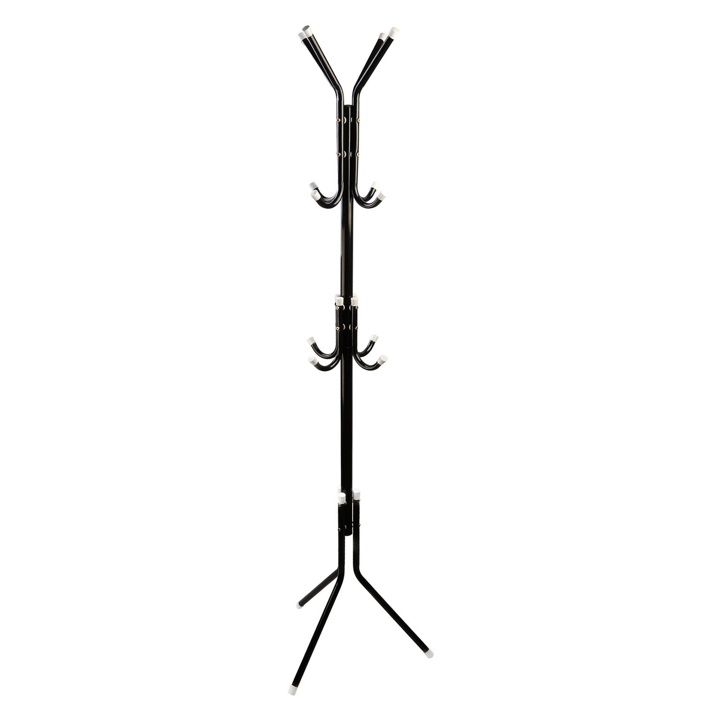 Standing Coat Rack with 8 Hooks - 3 Tier Metal Organizer