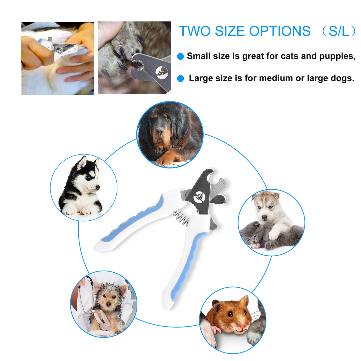 Dog Nail Clippers with Safety Guard & Free Nail File