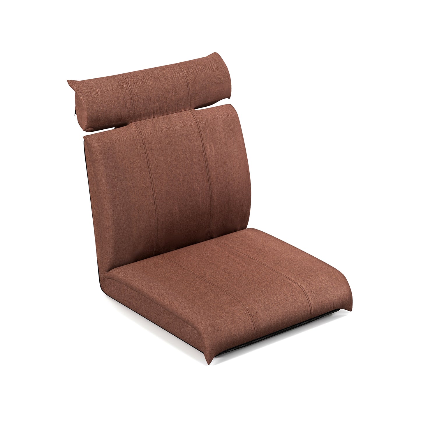 Adjustable Floor Chair with 14-Position Backrest - Brown