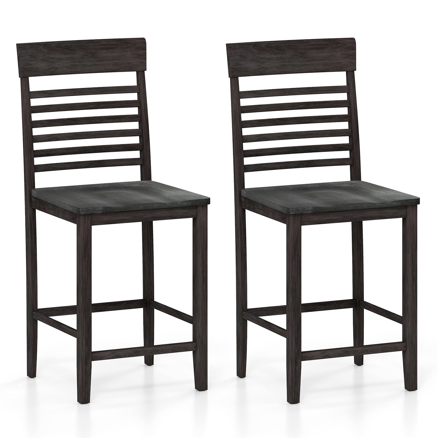 Dining Chairs Set of 2 with Footrests and Wood Frame
