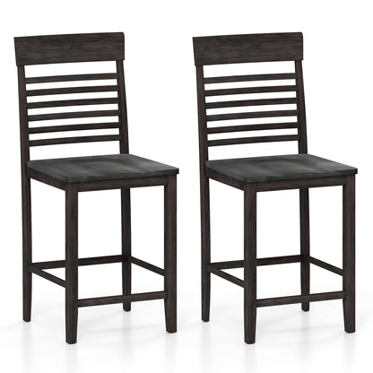 Dining Chairs Set of 2 with Footrests and Wood Frame