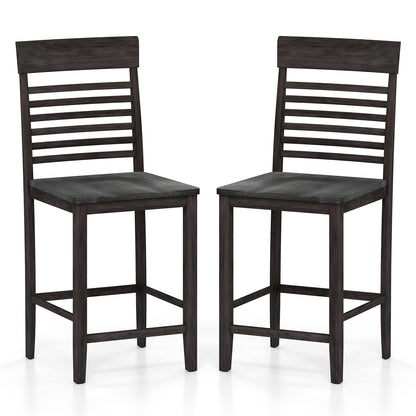 Dining Chairs Set of 2 with Footrests and Wood Frame