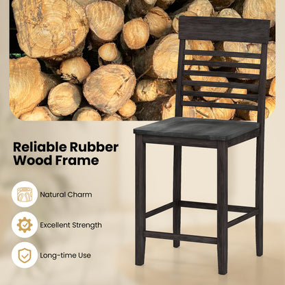 Dining Chairs Set of 2 with Footrests and Wood Frame