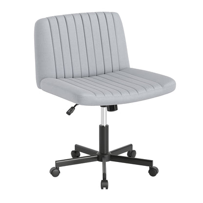 Cross-Legged Swivel Desk Chair with Wheels and Wide Seat