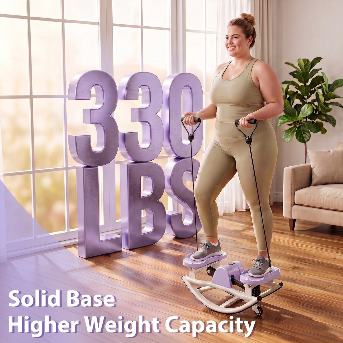Compact Swing Stepper with Resistance Bands & LCD Monitor