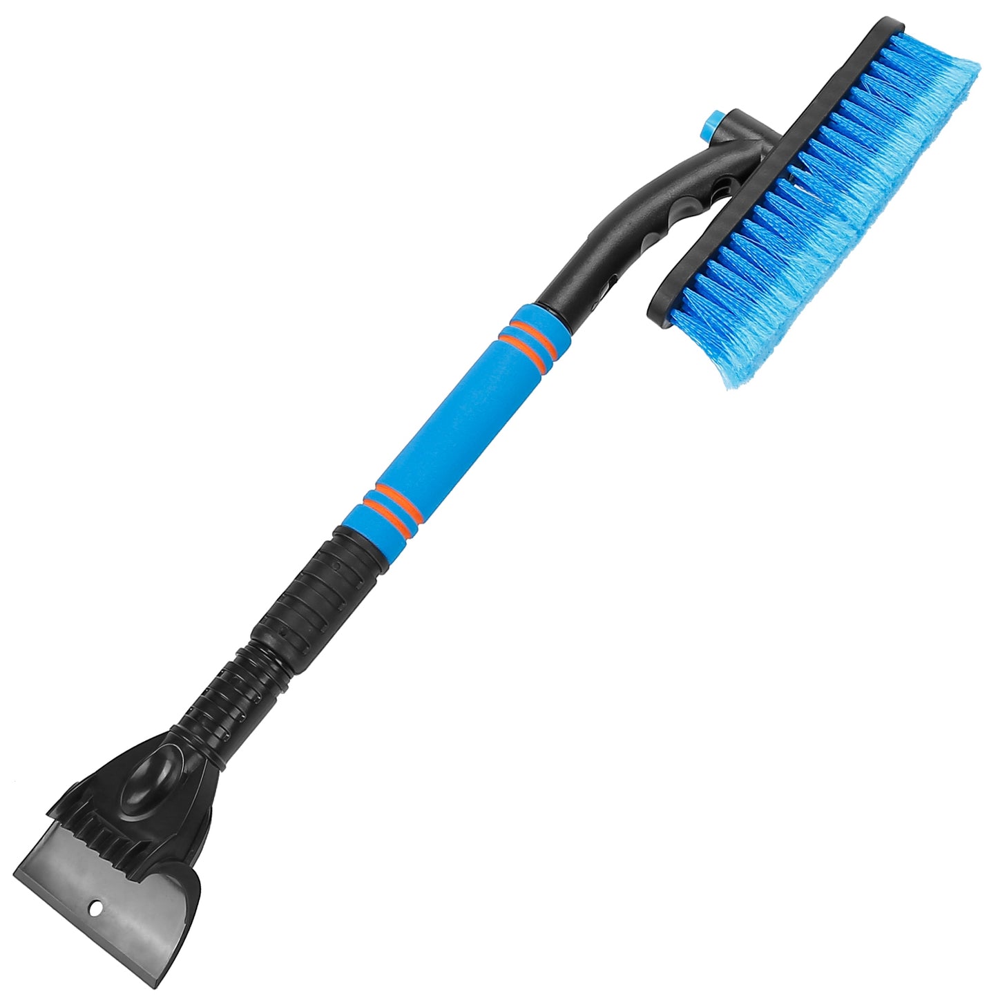 Extendable Snow Brush and Ice Scraper with Pivoting Head