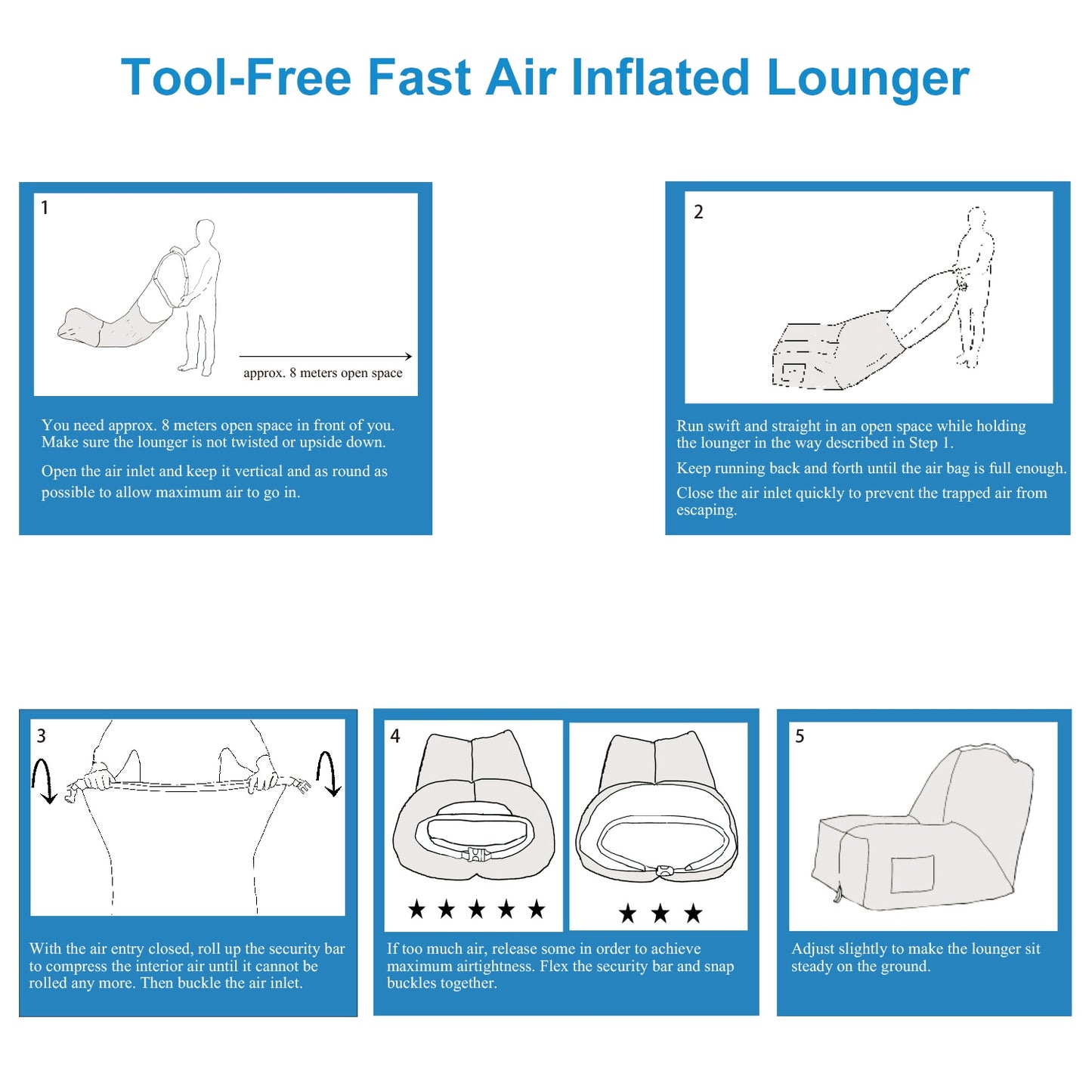 Inflatable Lounger Air Sofa with Carry Bag - Waterproof