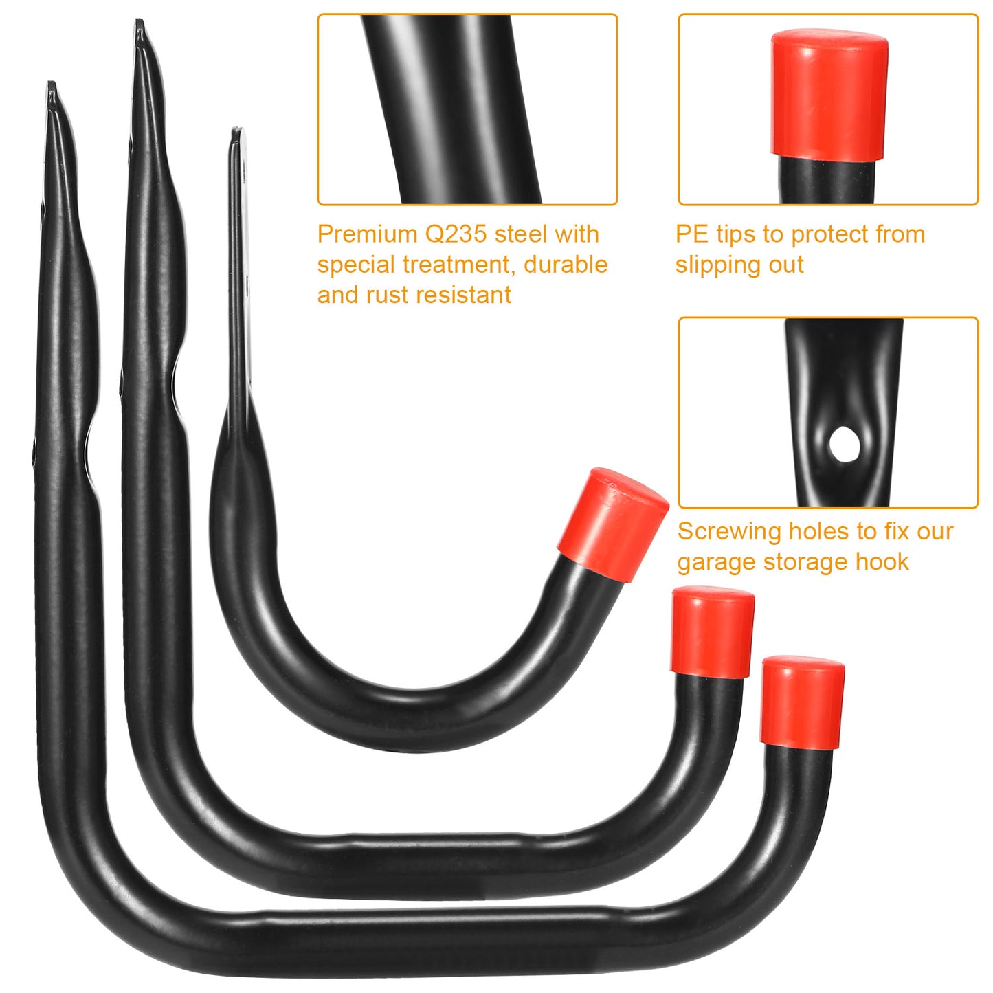 Heavy Duty Wall Storage Hooks - 6 Pack with 22lb Capacity