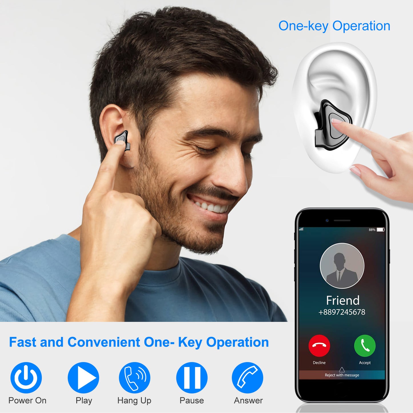 True Wireless Earbuds with Charging Dock and IPX4 Waterproof