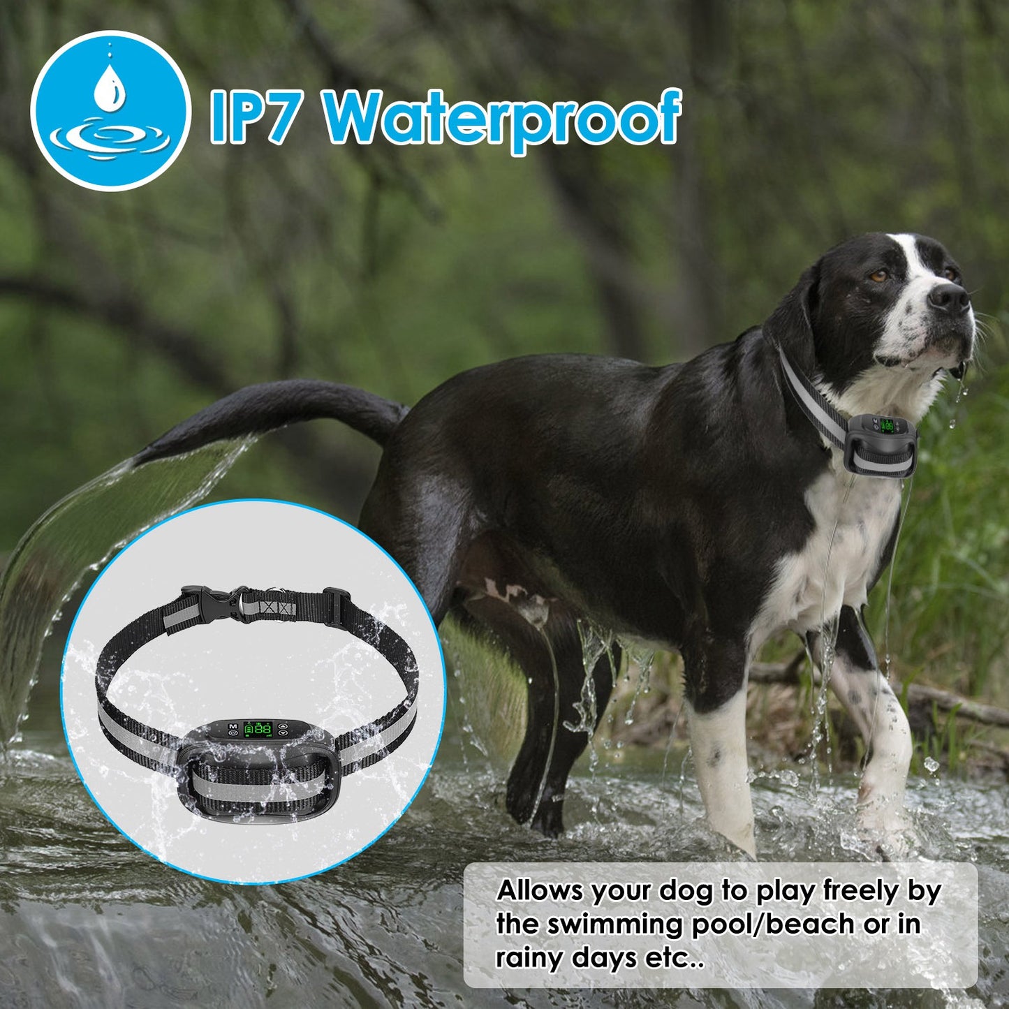 GPS Wireless Dog Fence with Rechargeable Collar & IPX7 Waterproof