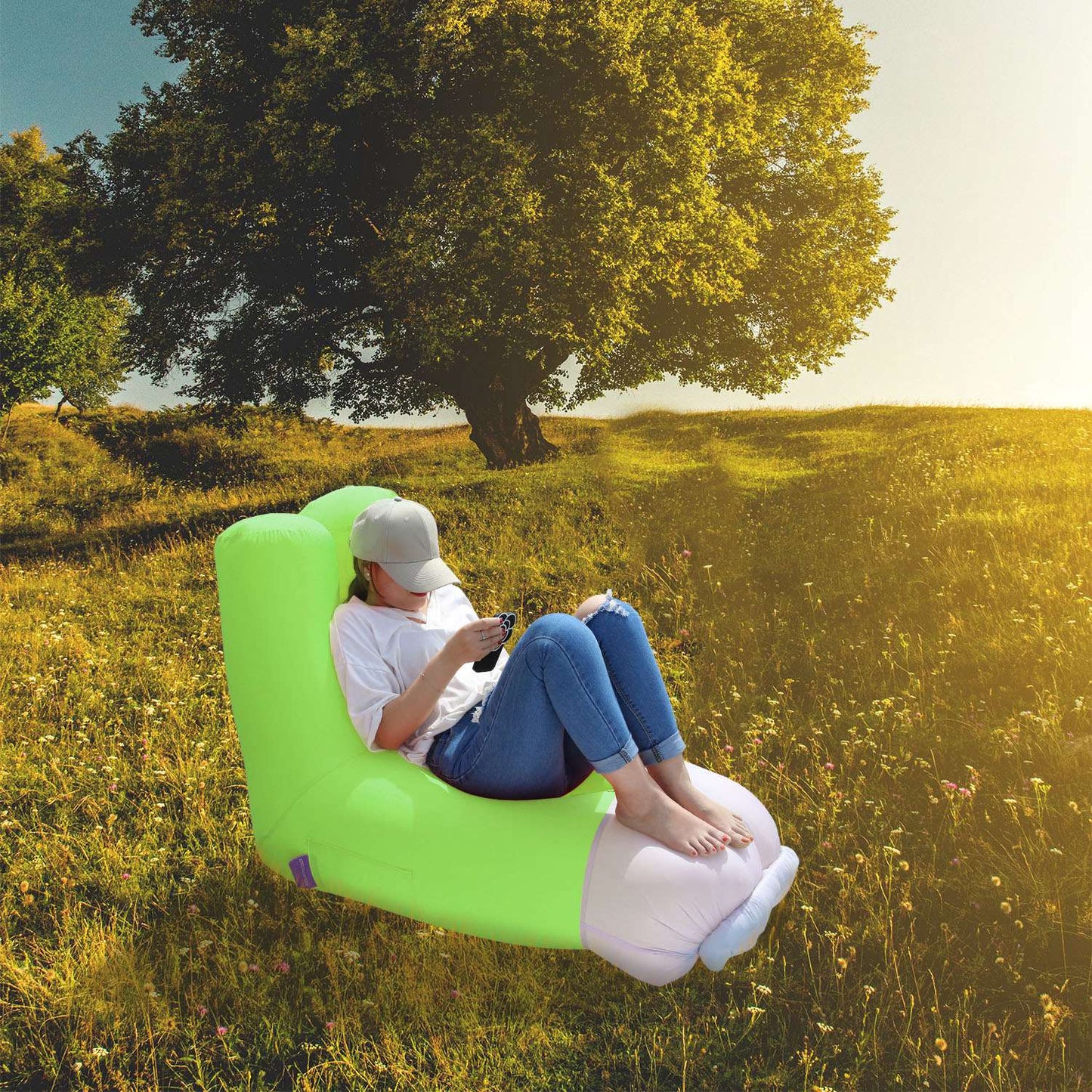 Inflatable Lounger Air Sofa with Portable Carry Bag