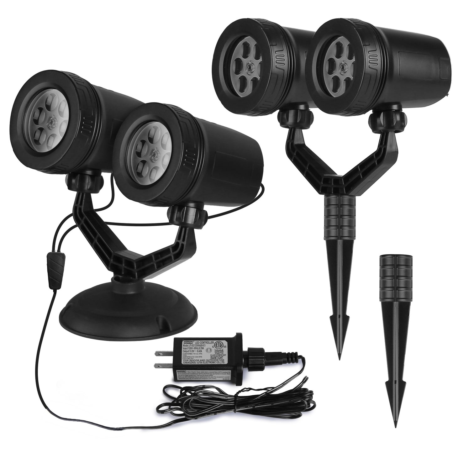 Snowflake Projector Light Dual-Head LED Stake Outdoor Waterproof