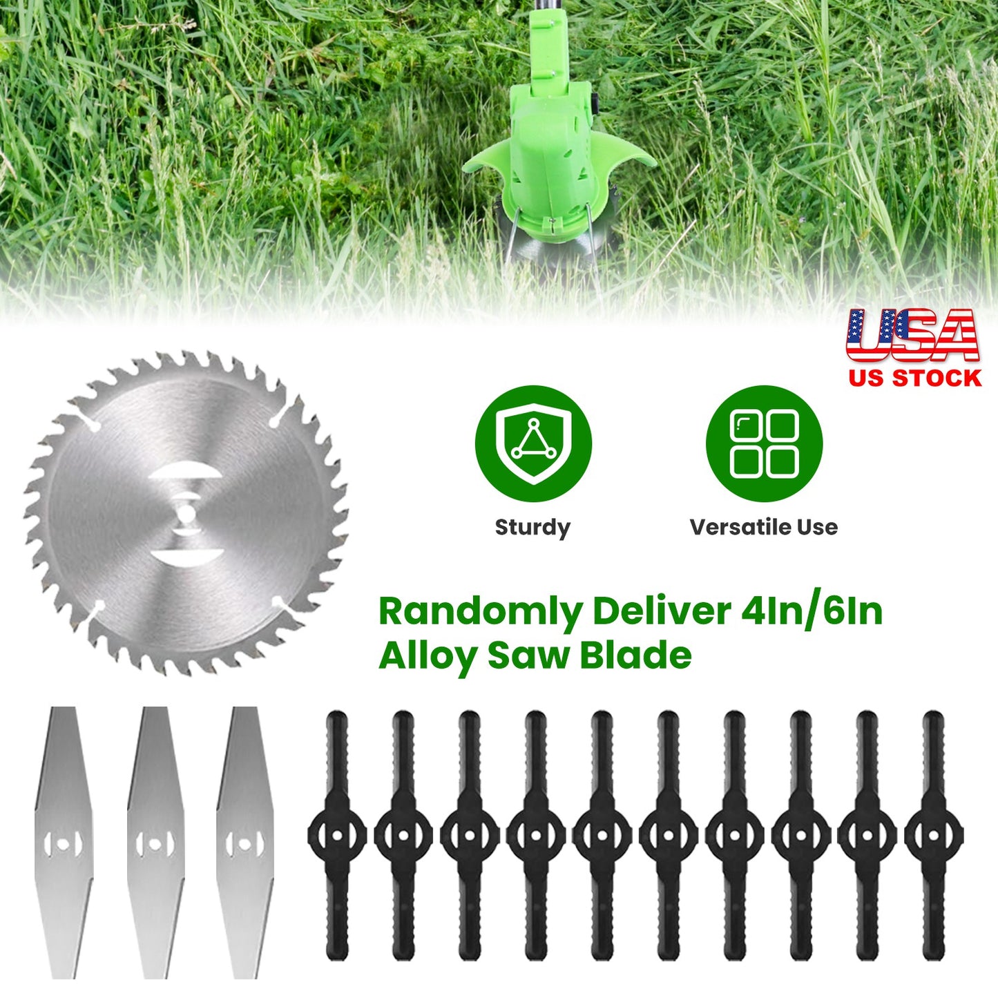 Grass Trimmer Blade Set - 14 Piece Replacement Accessory Kit